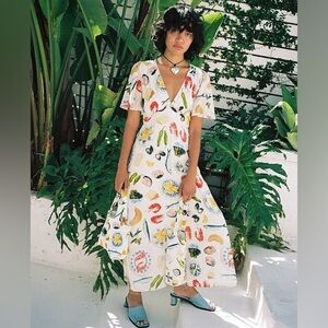 Lisa Says Gah Grace Dress - Tapas Print - Ivory - M